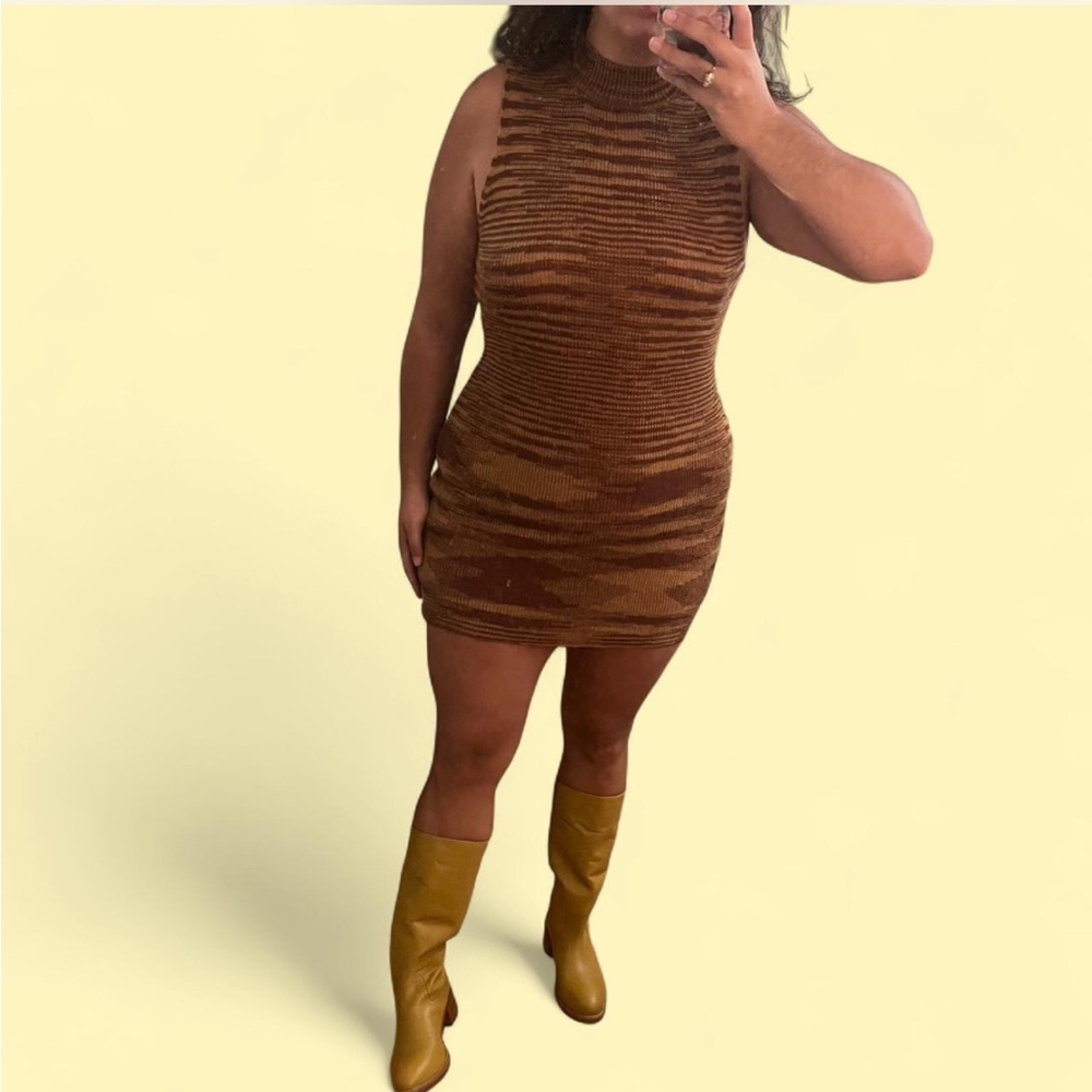 Princess Polly Mixed Brown sweater dress